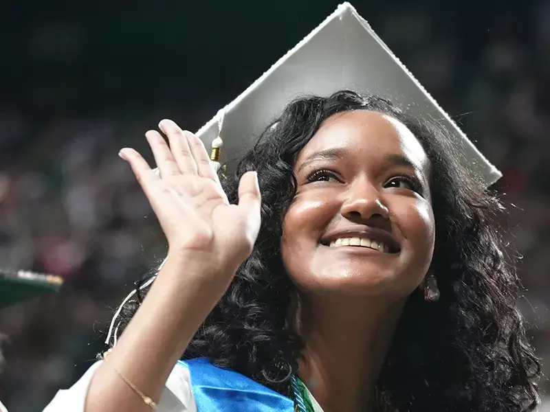 Woodbridge HS student at graduation