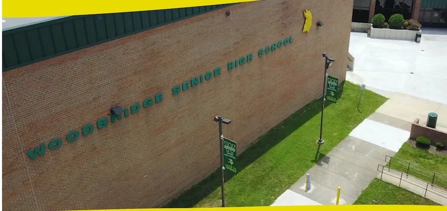Woodbridge Senior High School on brick building