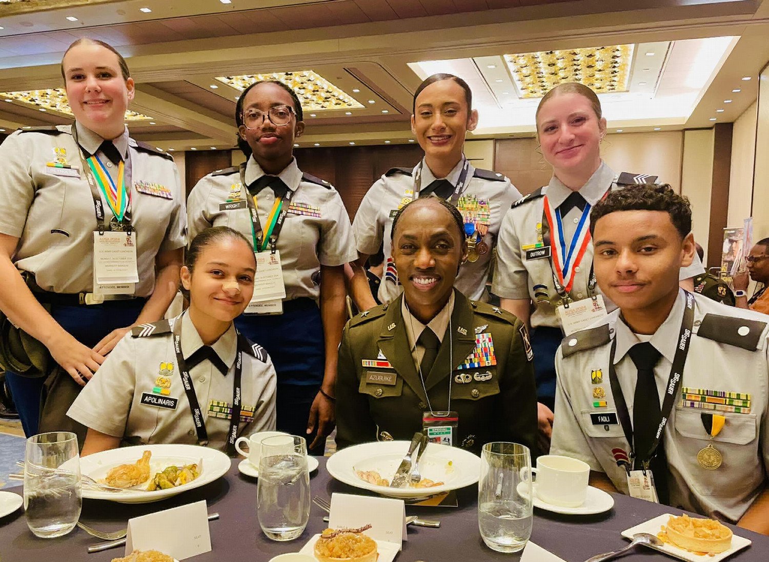WSHS JROTC cadets got to meet and have lunch with Brigadier General Amanda I. Azubuike, Chief of Public Affairs for the United States Army