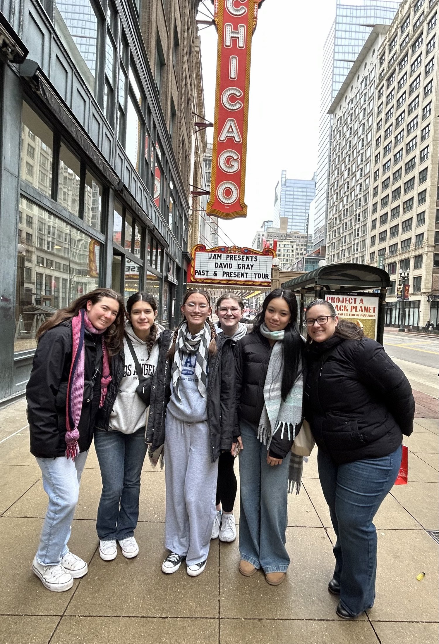 NHS students outside in Chicago