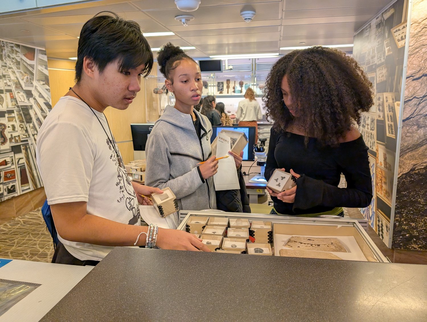 Gifted students participating in a lab at the Museum of Natural History in D.C.